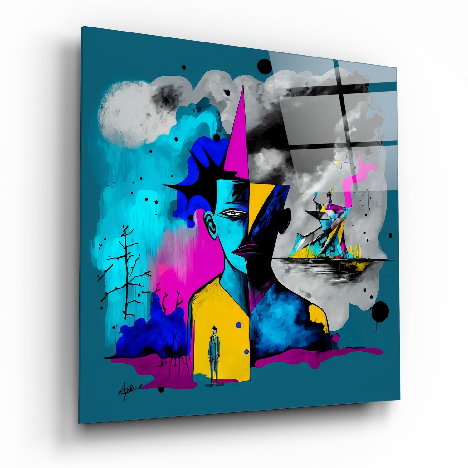 Picasso's Mind Glass Wall Art  || Designer Collection | Insigne Art Design