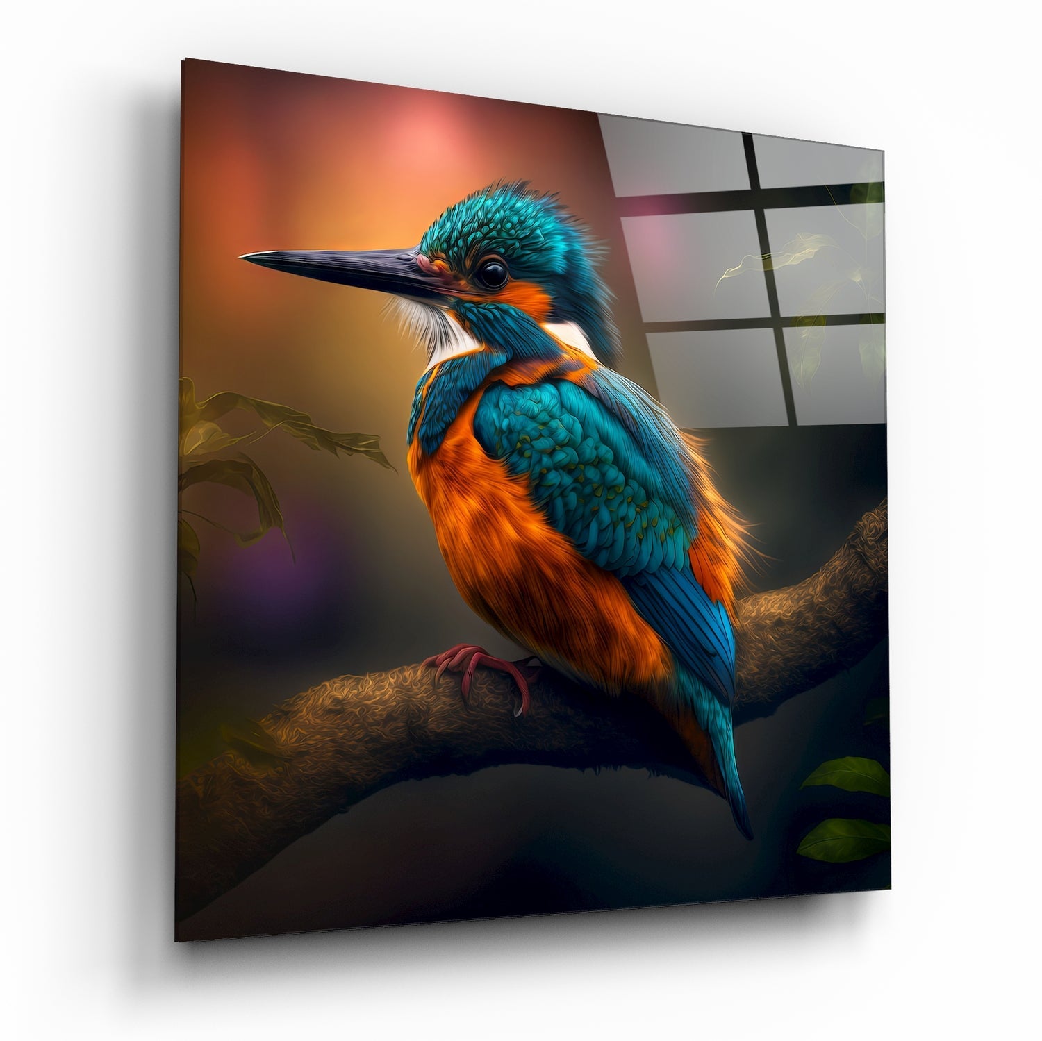 Kingfisher Glass Wall Art  || Designer Collection | Insigne Art Design