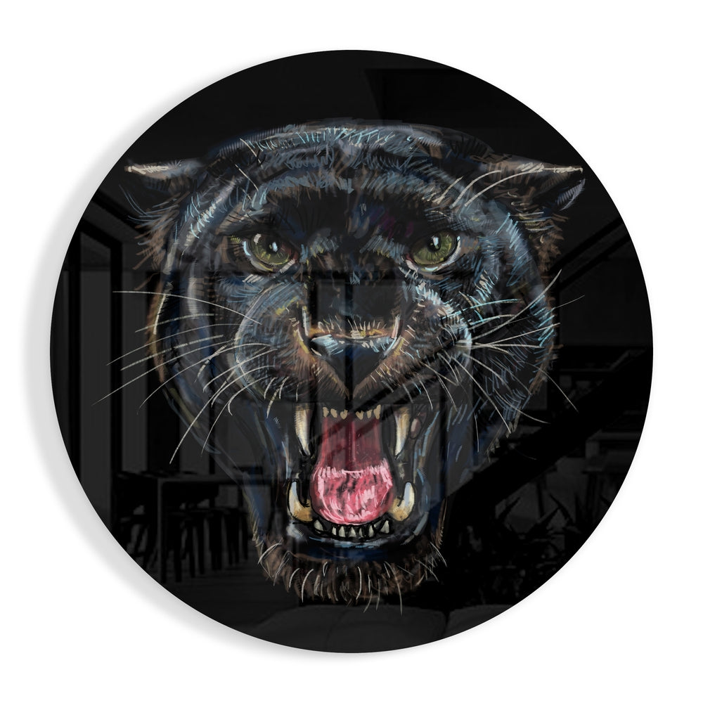 Black Panther Glass Wall Art