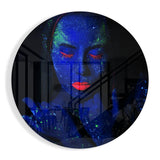 Neon Woman Glass Wall Art