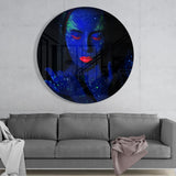 Neon Woman Glass Wall Art