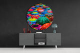 Colorful Umbrellas Glass Wall Art