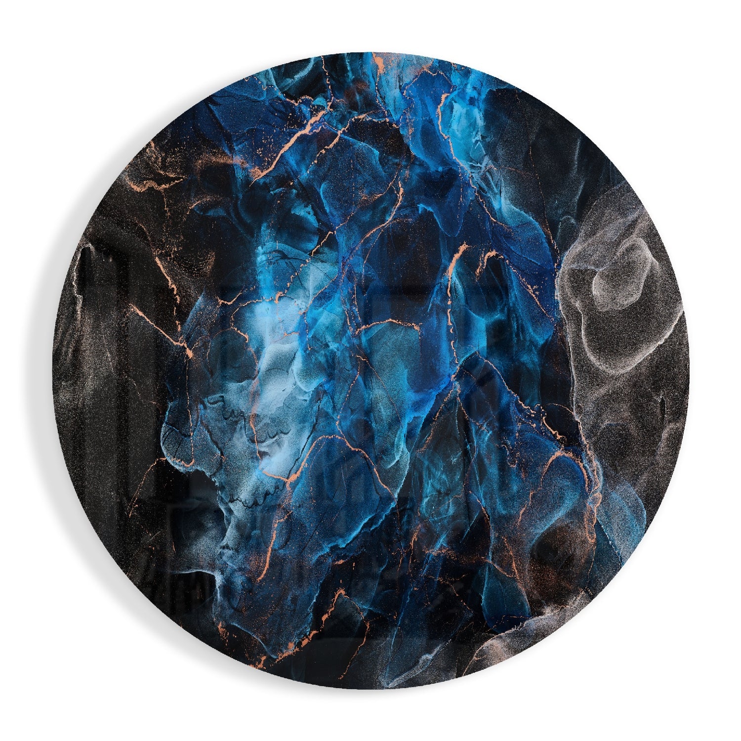 Blue Explosion Glass Wall Art