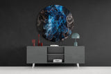 Blue Explosion Glass Wall Art