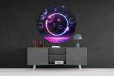 Neon Circle Glass Wall Art