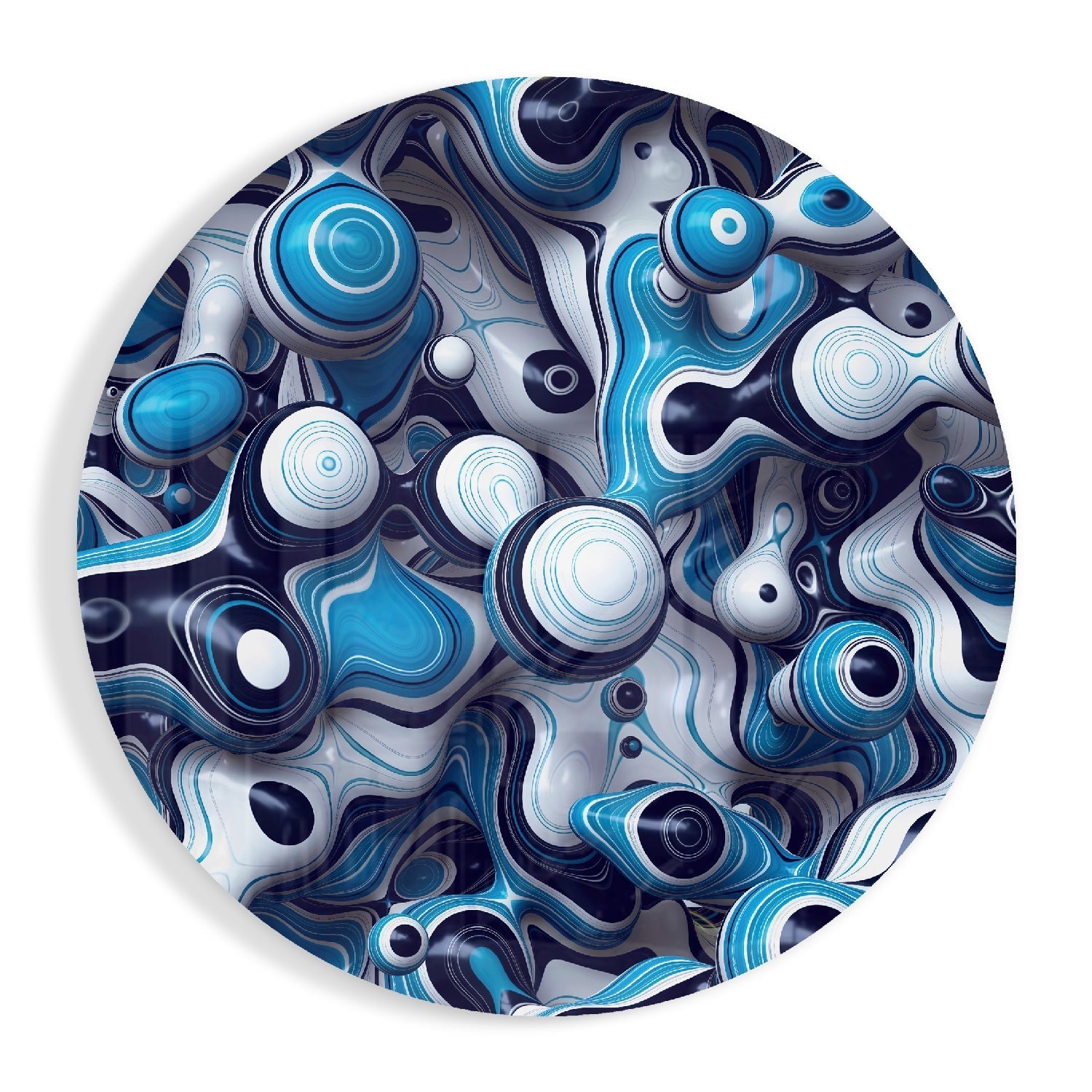 Elegant Blue Mix Glass Wall Art