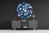 Elegant Blue Mix Glass Wall Art