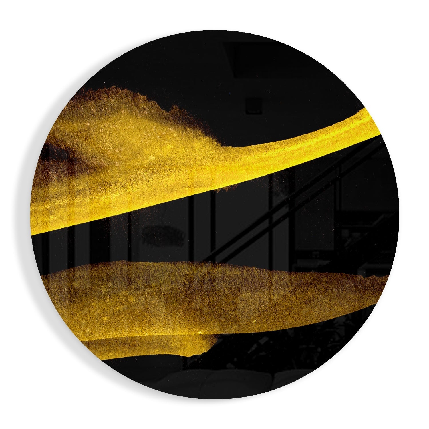 Yellow Abstract Glass Wall Art