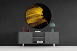 Yellow Abstract Glass Wall Art