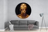 Gold Woman Glass Wall Art