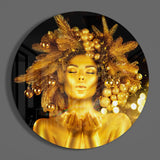 Gold Woman Glass Wall Art