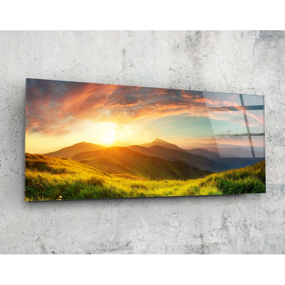 Valley Glass Wall Art (36"x14")