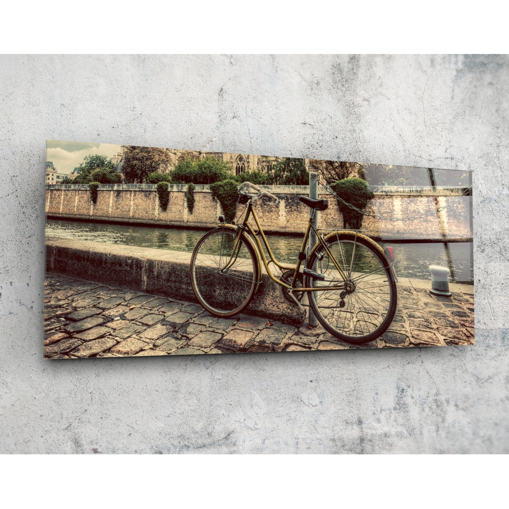 Bicycle Glass Wall Art (36"x14")