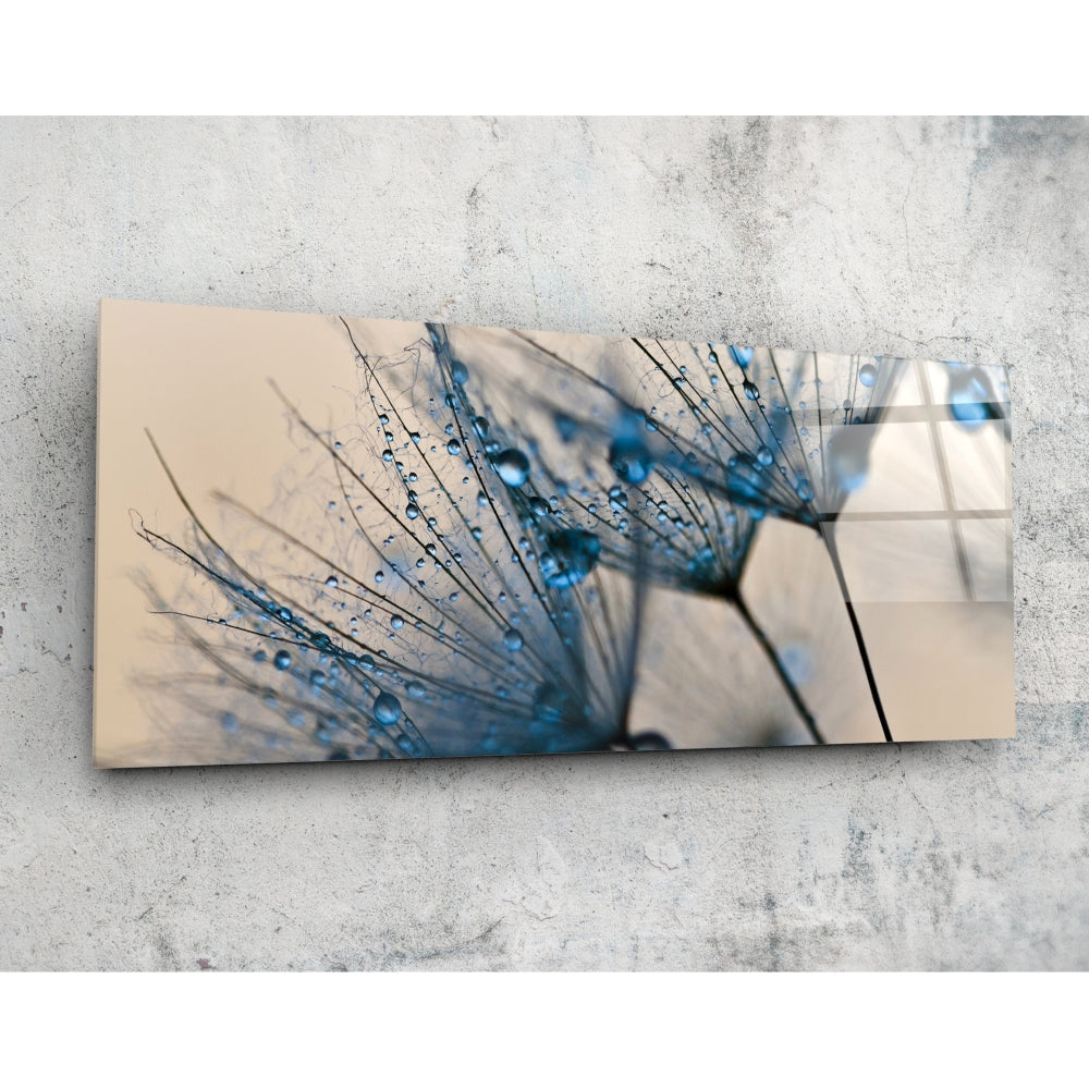 Macro Dandelion Glass Wall Art (36"x14")