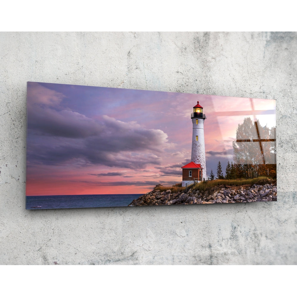 Lighthouse Glass Wall Art (36"x14")