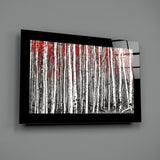 Red Forest Glass Wall Art