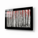 Red Forest Glass Wall Art