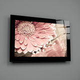 Pink Flower Glass Wall Art