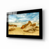 Sand and Rocks Glass Wall Art