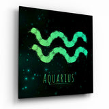 Horoscopes - Aquarius Glass Wall Art