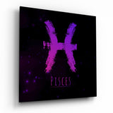 Horoscopes - Pisces Glass Wall Art