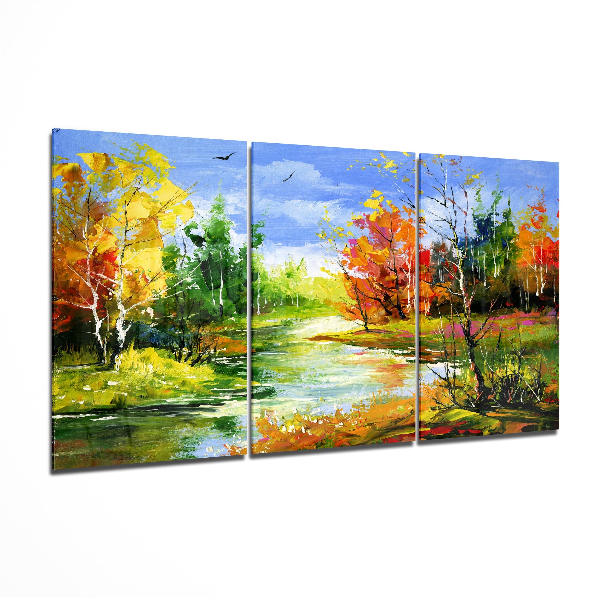 Autumn Trees Glass Wall Art