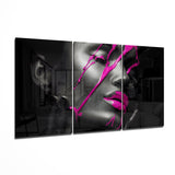 Pink Ink Glass Wall Art