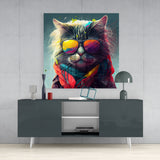 Cool Cat Glass Wall Art  || Designers Collection