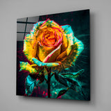 	Yellow Rose Glass Wall Art