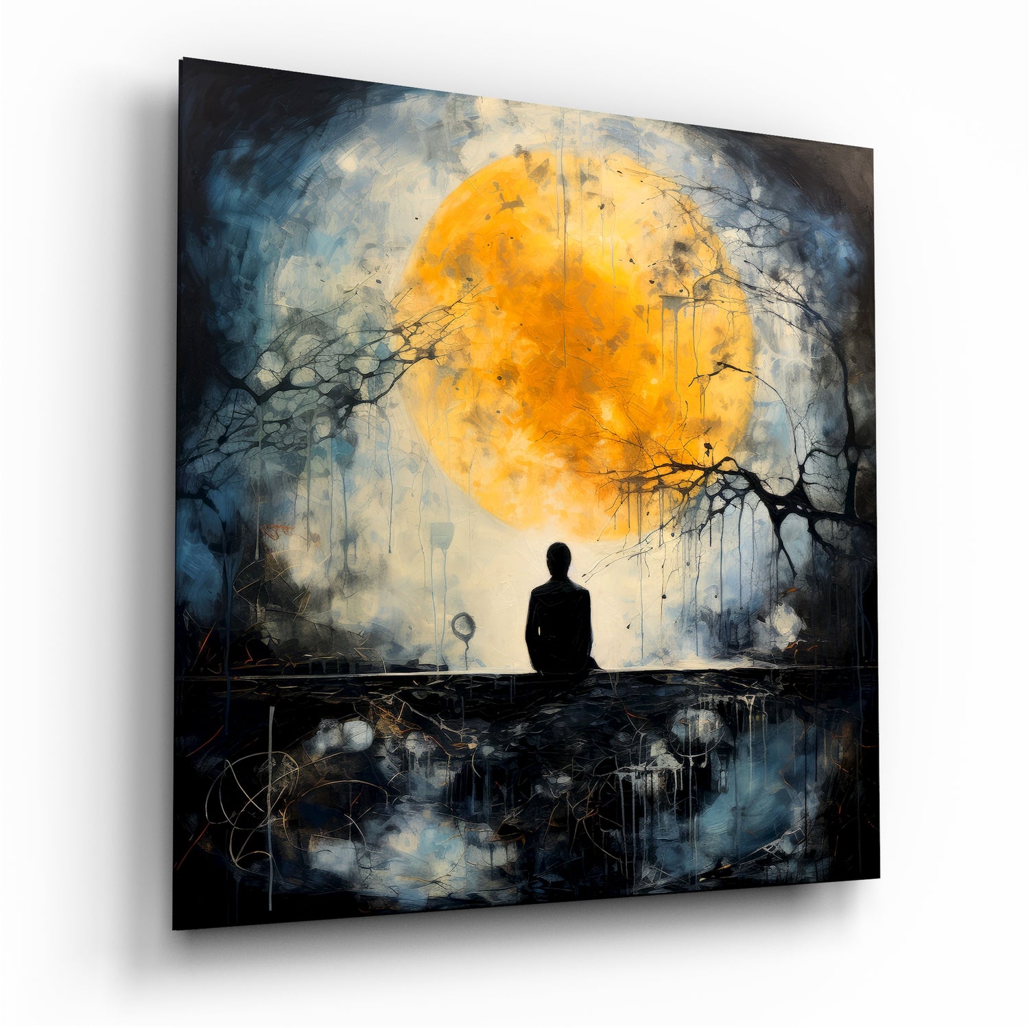 	Night And Moonlight Glass Wall Art