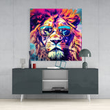 	Cool Lion Glass Wall Art