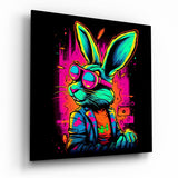 	Retro Rabbit Glass Wall Art