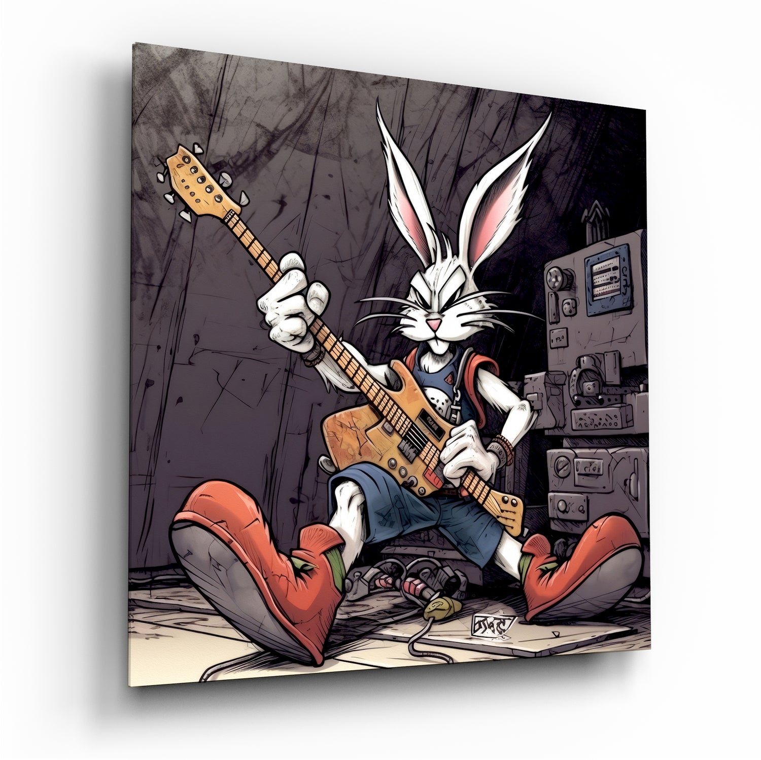 	Rocker Rabbit Glass Wall Art