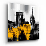 	Gray City With Light Glass Wall Art