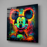 Neon Mickey Glass Wall Art|| Designer's Collection