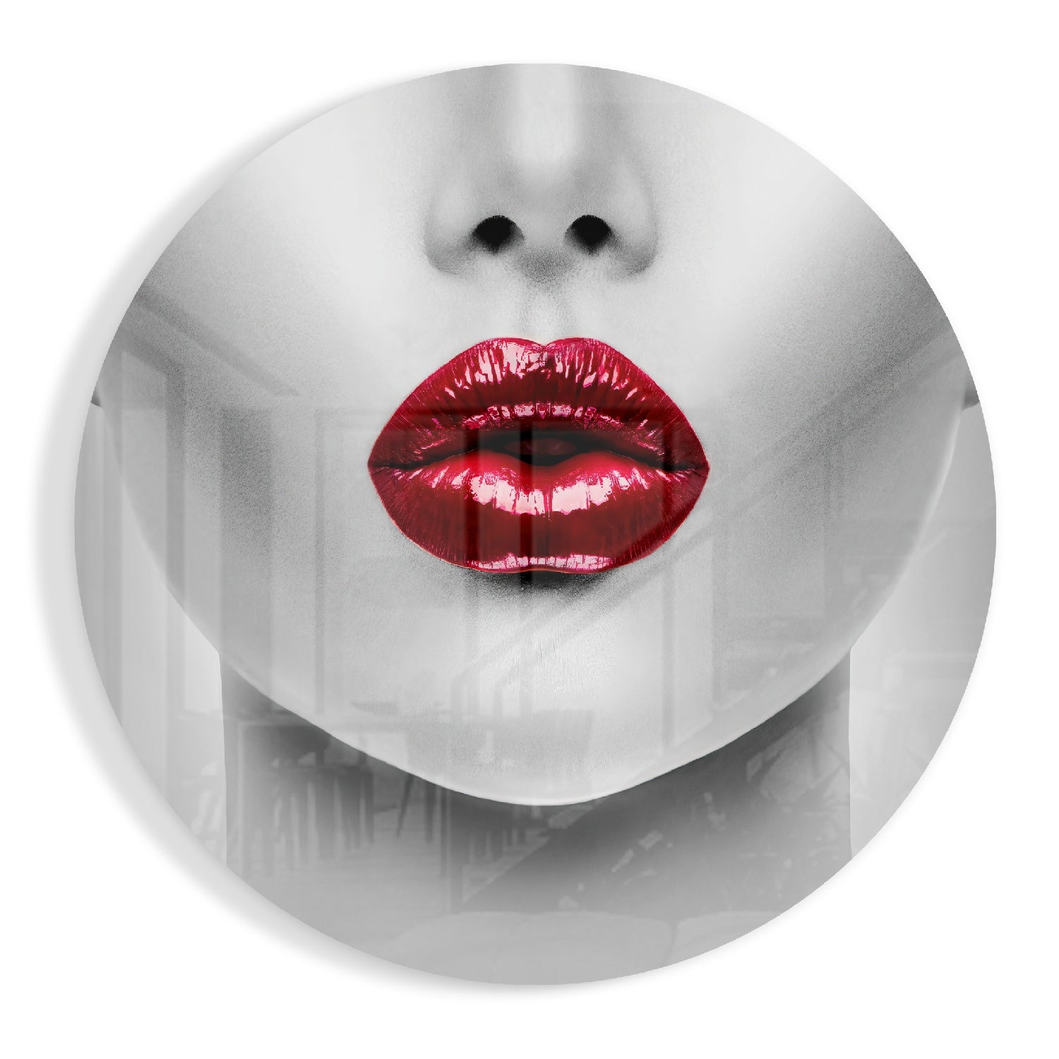 Lips Glass Wall Art