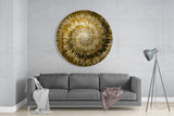 Golden Helix Glass Wall Art